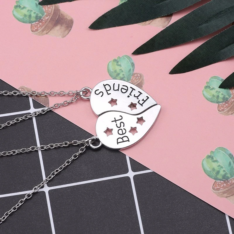 Горячая Распродажа пара ожерелье 2 шт набор лучших друзей колье Bff сплава кулон