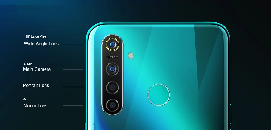 DHL Быстрая сотовый телефон Oppo Realme Q Snapdragon 712 Android 9,0 6," полный экран МП 5 камер 8 Гб ram 128B rom