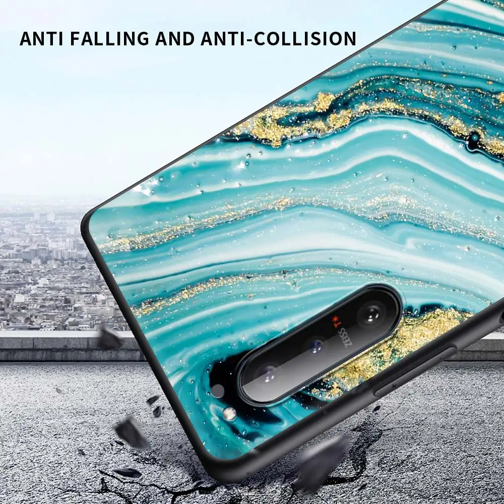 Colorfull Marble Silicone Phone Case for Sony Xperia 1 II 5 Fundas 10 II L4 Soft TPU Coque Back Cover Stylish Casing Shell Bag