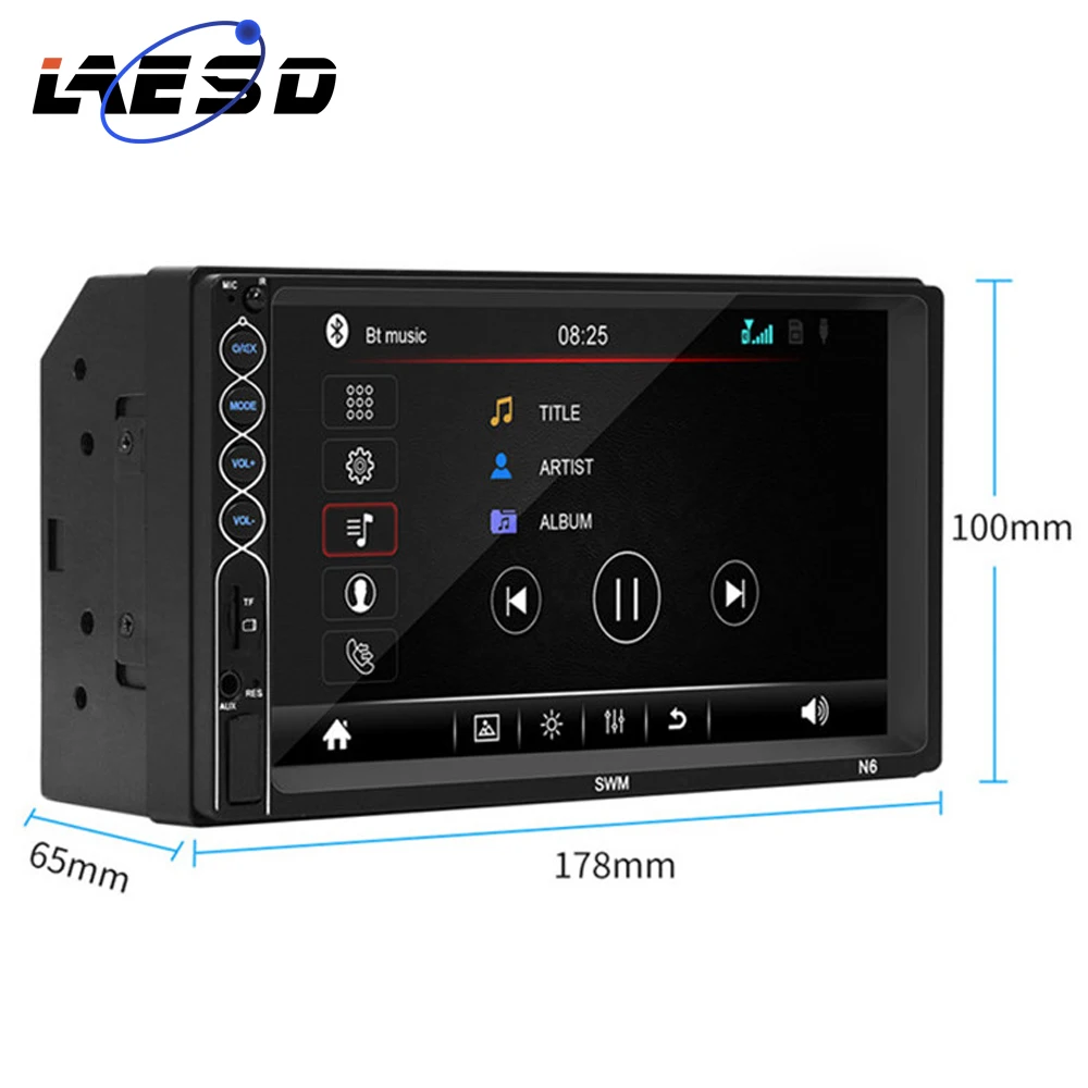 Автомагнитола 2 DIN с сенсорным экраном 7 дюймов Автомобильная Мультимедийная MP5