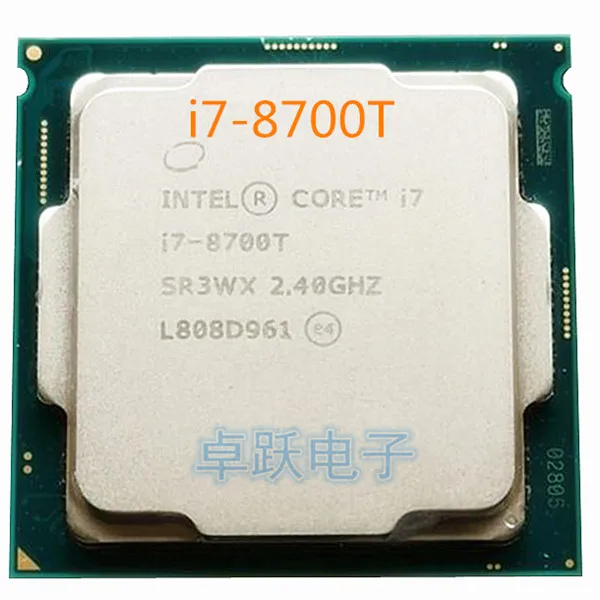Процессор Intel Core i7-8700T i7 8700T 2,4 GHz de seis nus 12 hilos 12 M 35 W LGA 1151