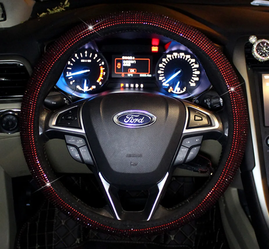 

Universal diamond inlaid automobile15 Inch steering wheel cover for Mercedes-Benz A B C E S V G R SLK CLK SL ML GL GLK series