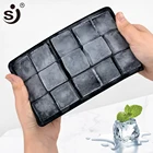 1 чехол из поликарбоната и силикона формователь кубиков льда формы с крышками для льда торта Формы для пуддинга, шоколада легкий релиз квадратный Форма кубика льда поддоны формы