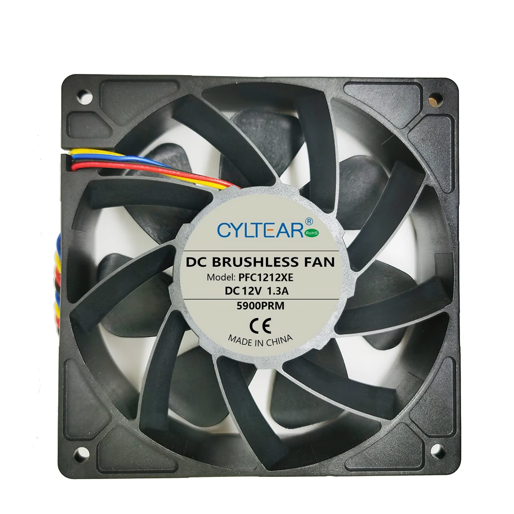 

new energy Cooling Fan 12038 12V 1.3A 5900PRM Dual Ball Bearing Brushless 4Pin Computer Server Case S7 S9 D3 L3 E9 T9 PFC1212XE