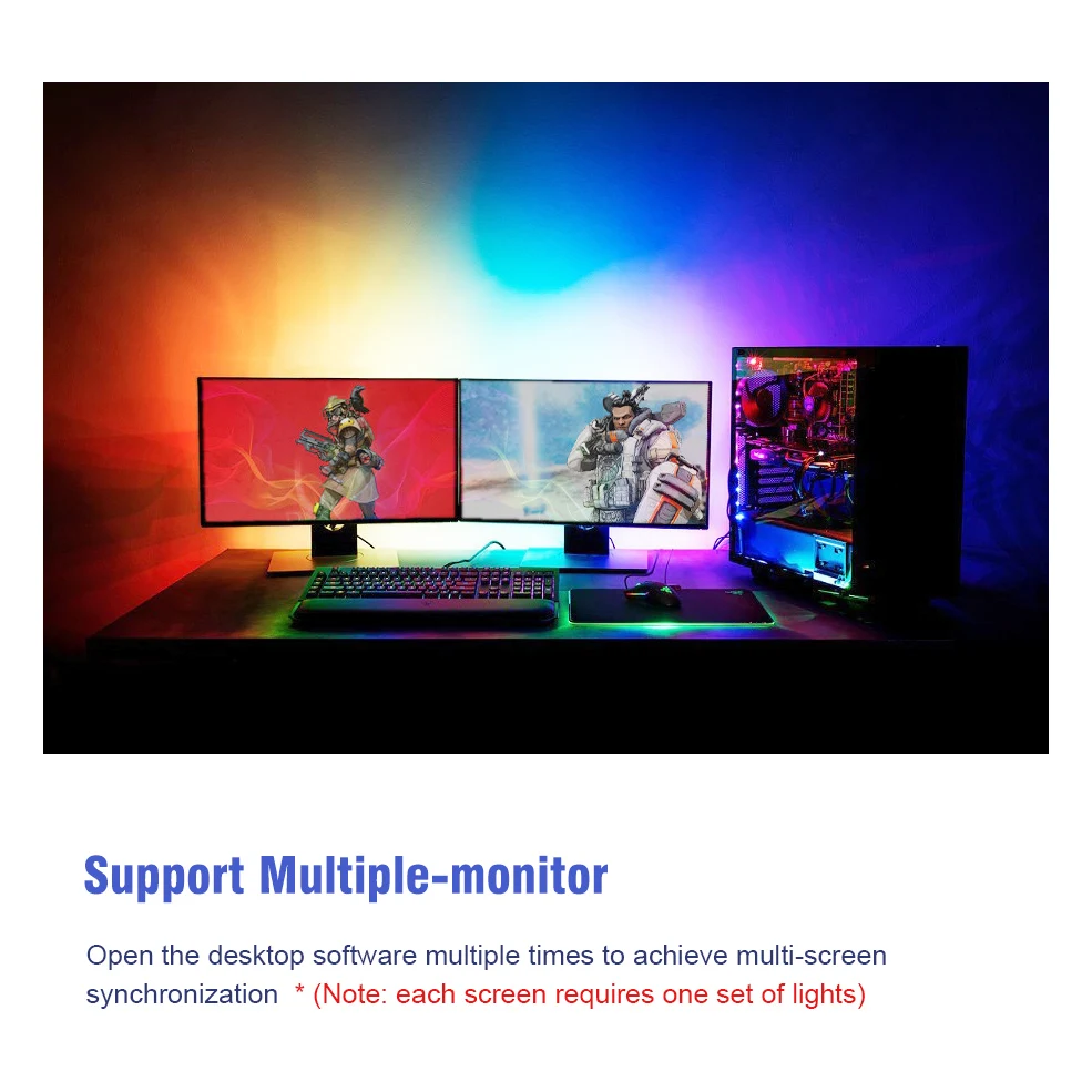 Светодиодная RGB лента для подсветки компьютера адресуемый экран Подвесная лампа