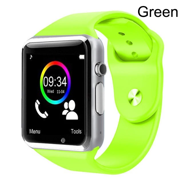 Умные часы A1 с камерой, сенсорным экраном, поддержкой SIM, Bluetooth, умные часы, водонепроницаемые, спортивные, с шагомером, для Android, iOS - Цвет: Green
