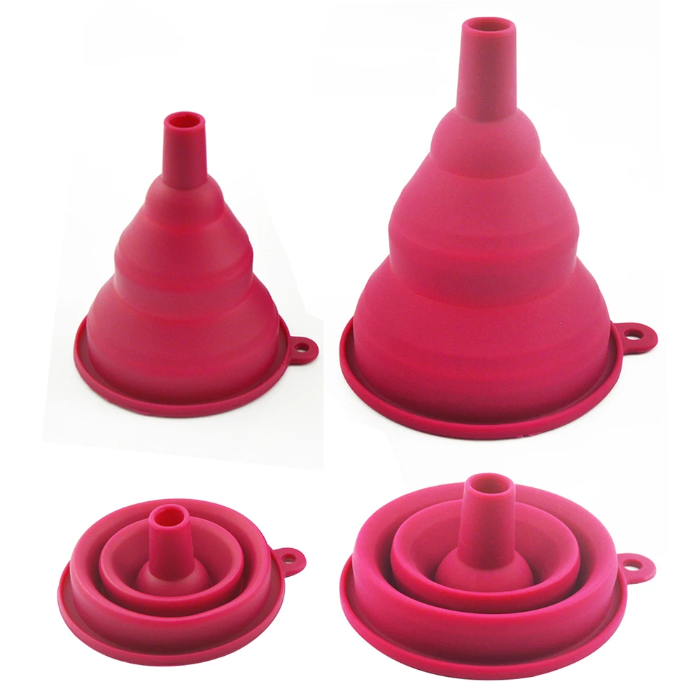 EHZ 2 шт./компл. силиконовая воронка Складная выдвижной портативный масленка