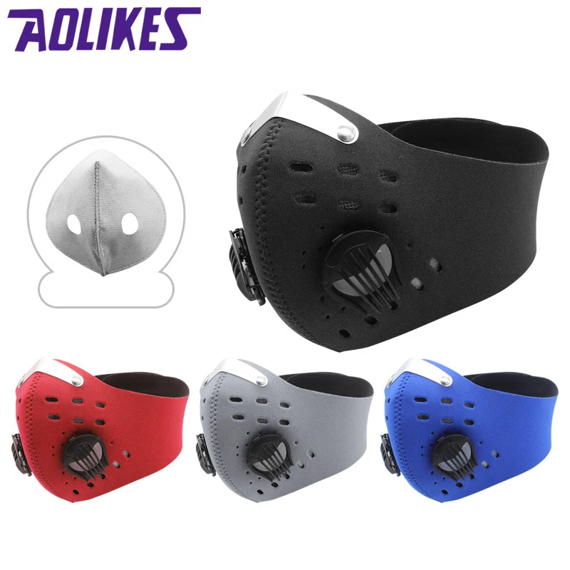Маска AOLIKES велосипедная с фильтром PM2.5 Пылезащитная маска активированным углем и