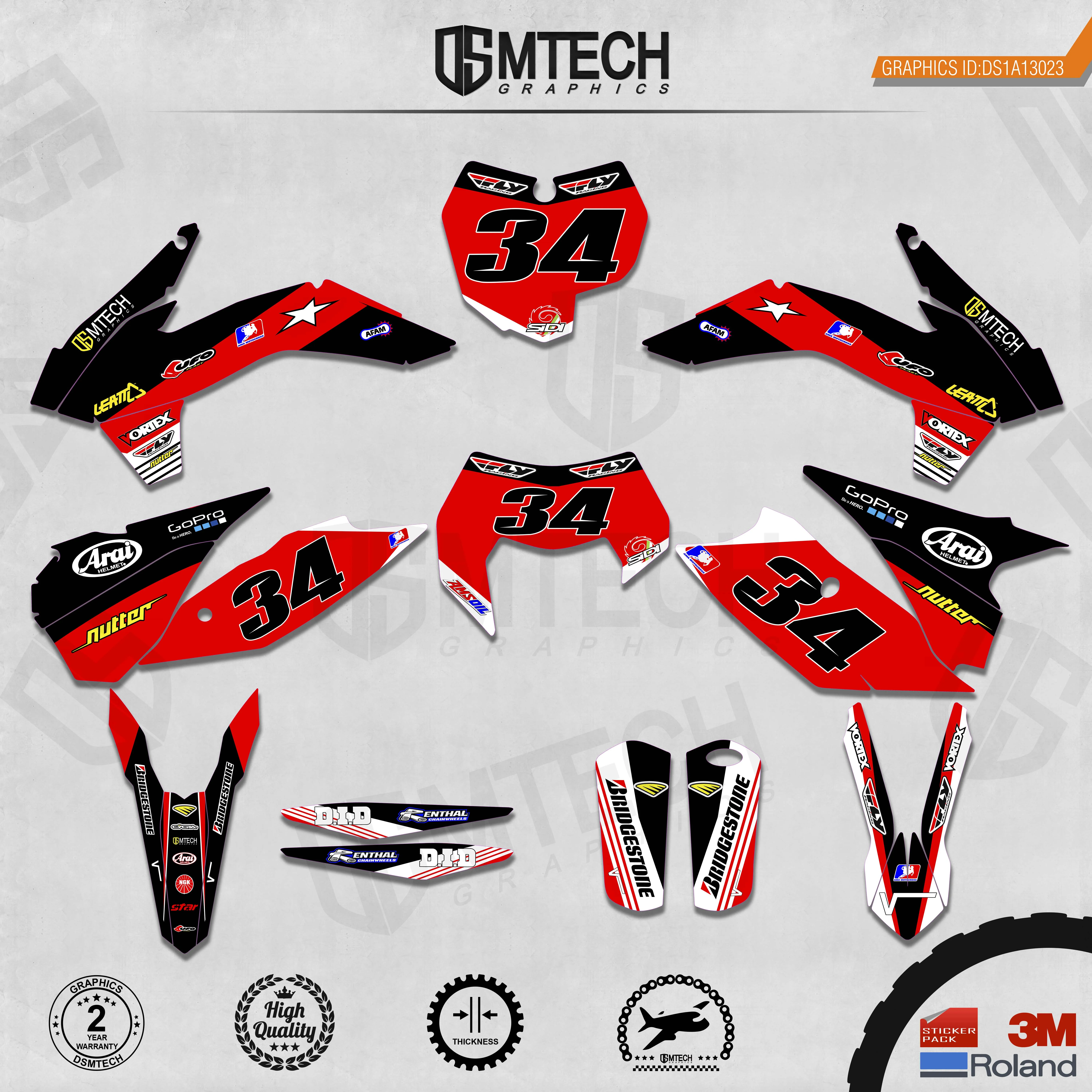DSMTECH Customized Team Graphics Backgrounds Decals 3M Custom Stickers For 2013-2014 SXF 2015 SXF 2014-2015 EXC 2016 EXC  023