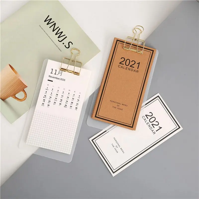 

2021 Menu Calendar Simple DIY Loose-leaf Schedule Plan Desk Calendar Small Wall Calendar Ins Literary Desk Calendar Hot Sale