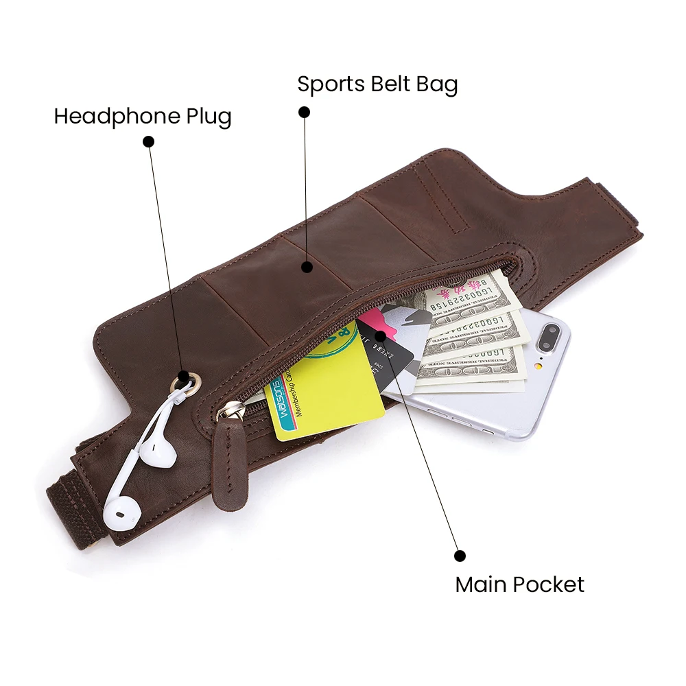 Мужская и Женская поясная сумка JOGUJOS из натуральной кожи нагрудная через плечо с