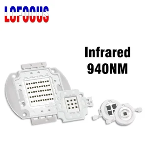 Светодиодный чип высокой мощности IR 940nm 3 Вт 5 Вт 10 Вт 20 Вт 30 Вт 50 Вт 100 Вт, инфракрасный излучатель 940 нм, лампа COB 3 5 10 20 30 50 100 Вт