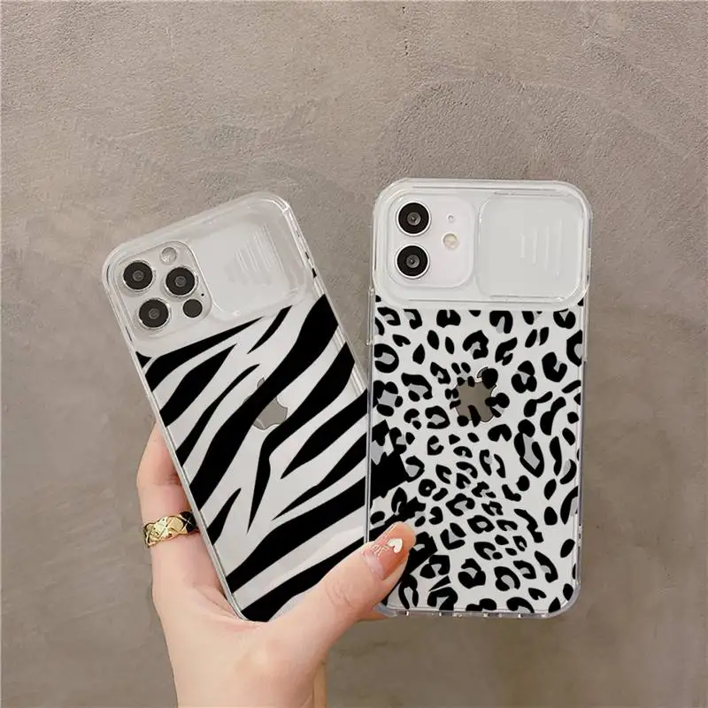 

Fashion Leopard design Pattern Phone Case Transparent Camera Protection for iPhone 12 11 8 7 se 2020 mini pro X XS XR MAX Plus
