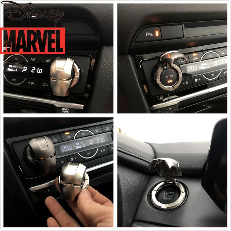 

Disney Marvel Iron Man Car One-button Start Button Protective Cover Ignition Switch Metal Decoration Interior Modification