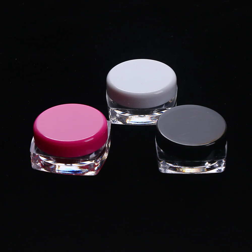 

10 шт. прозрачная маленькая Квадратная бутылка 3 г, косметическая пустая банка, тени для век, бальзам для губ, крем для лица, контейнер для обра...