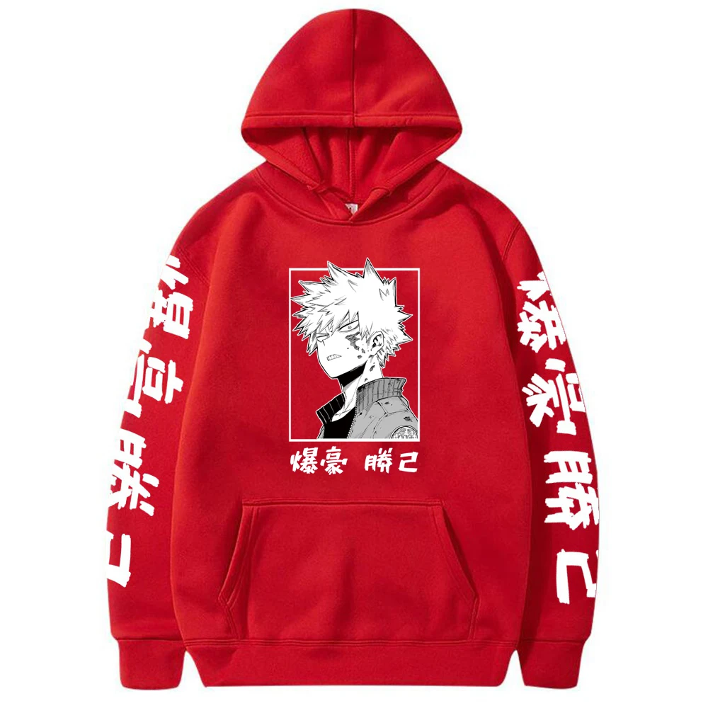 

2021 New My Hero Academia Katsuki Bakugo Hoodies Sweatshirt Unisex Clothes Men Women Moleton