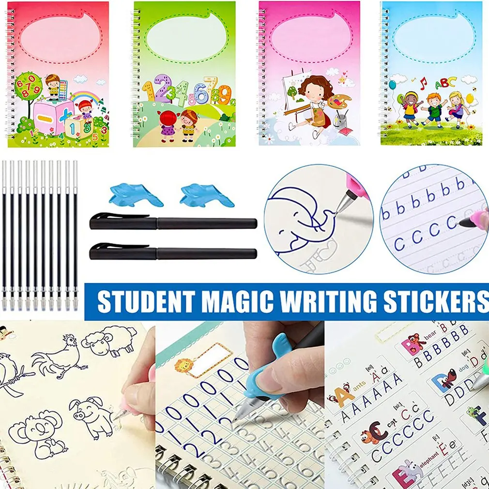 

Children's Writing Exercises Suit Practice Calligraphy With Hard Pen Kindergarten Fluted Copybook