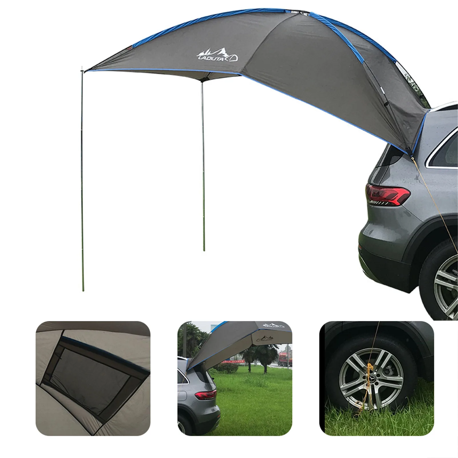 Car Rooftop Awning Waterproof Tear Auto Camping Tent Car Side Tent for SUV MPV Trailer Beach Camping Auto Traveling Tent