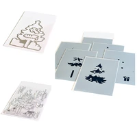 christmas tree metal cutting dies clear stamps stencil scrapbook diary decoration embossing template diy greeting card 2021 new