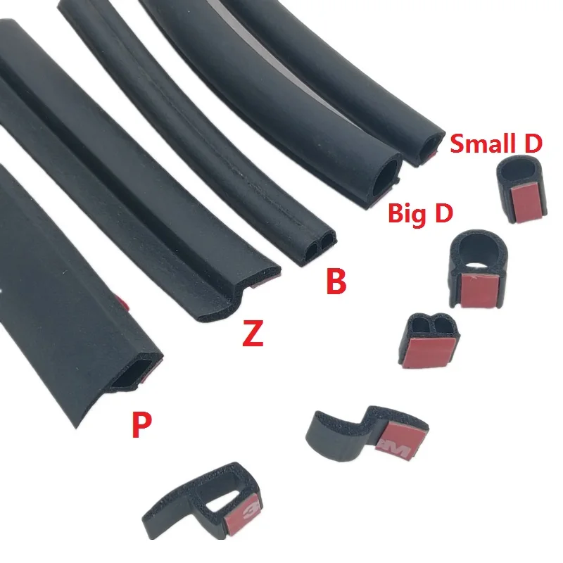 4 Meters Big D Small D Z Shape P B Type 3M Car Door Seal Strip EPDM Noise Insulation Anti-Dust Soundproofing Car Rubber Seal
