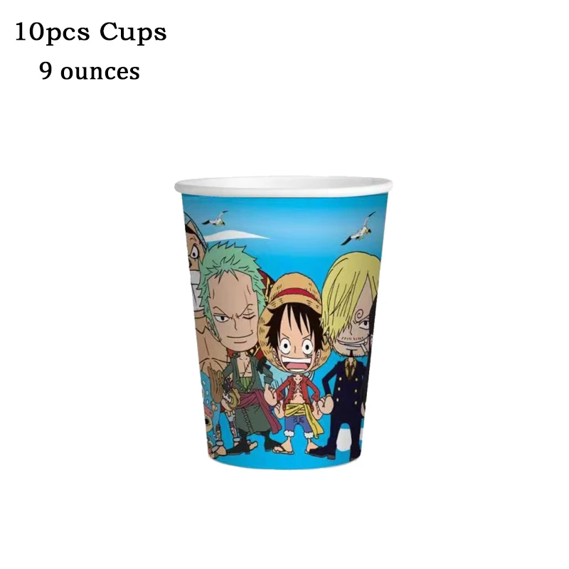 Anime ONE PIECE Theme Kids Birthday Party Disposable Tableware Cup Plate Balloons Baby Shower Wedding Decoration Supplies | Дом и сад