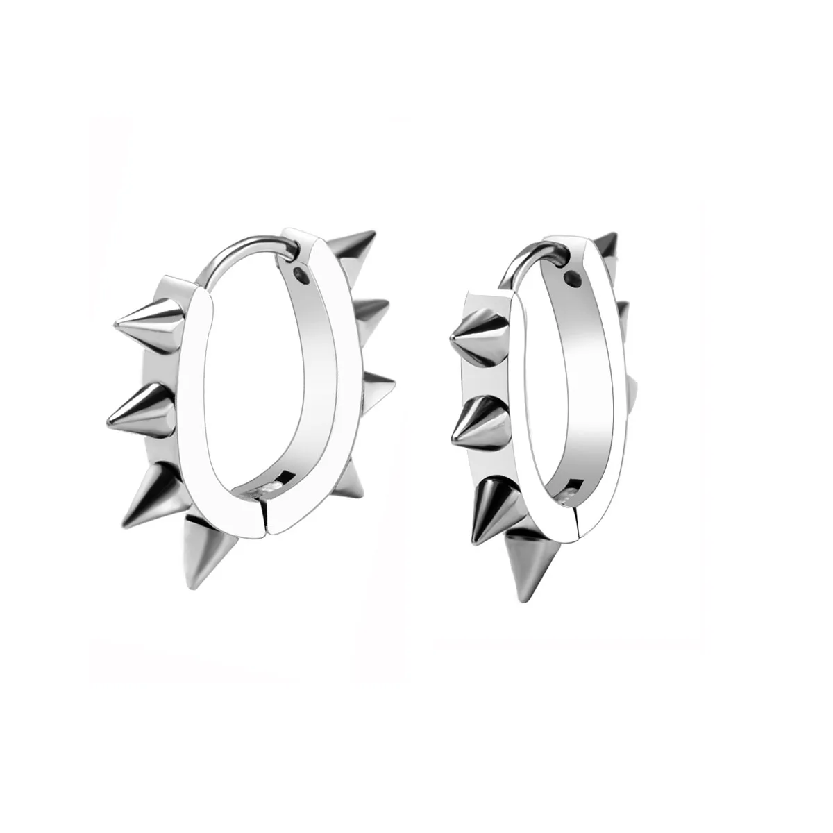 Серьги Huggie в стиле панк для женщин и мужчин золото/серебро цветной шип заклепки