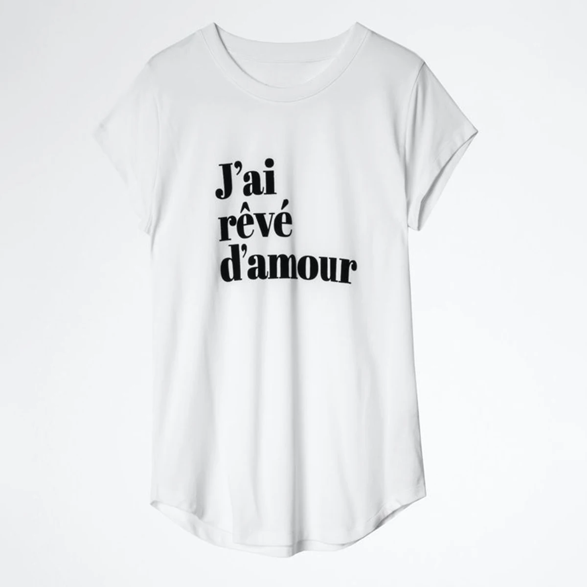 

Flocking Letter Graphic Tee Shirts Woman Summer Short Sleeve O Neck Cotton Cozy T-Shirt Casual Vintage Classic Tshirts Tops