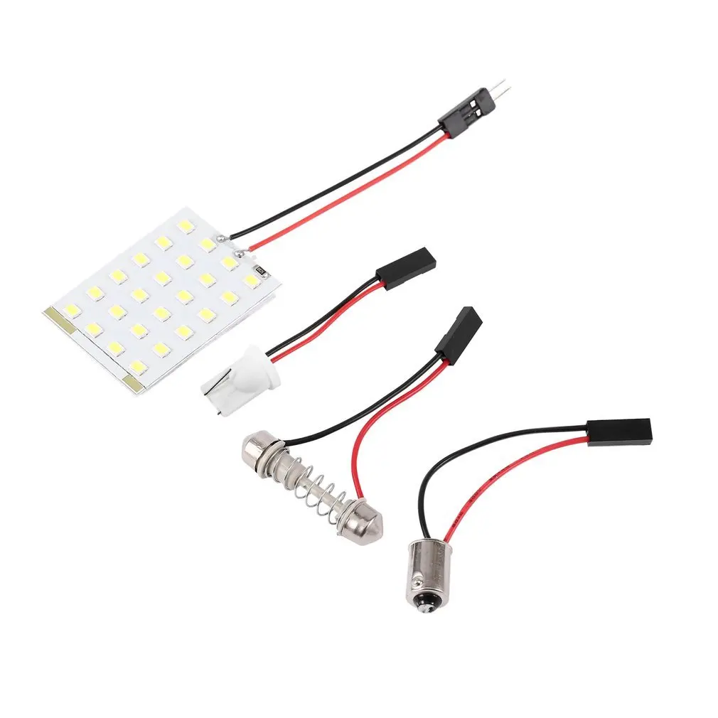 1 Набор DC 12V светодиодный панель для чтения T10 BA9S Foon 3 адаптера 24 SMD 5050 белый