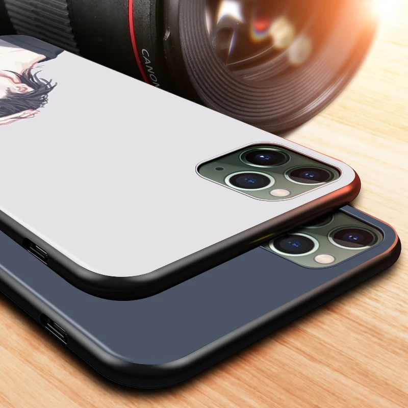 

Black Cover Cute illustration for Apple iPhone 12 Mini 11 XS Pro Max X XR 8 7 6 6S Plus SE 2020 5 5S Phone Case