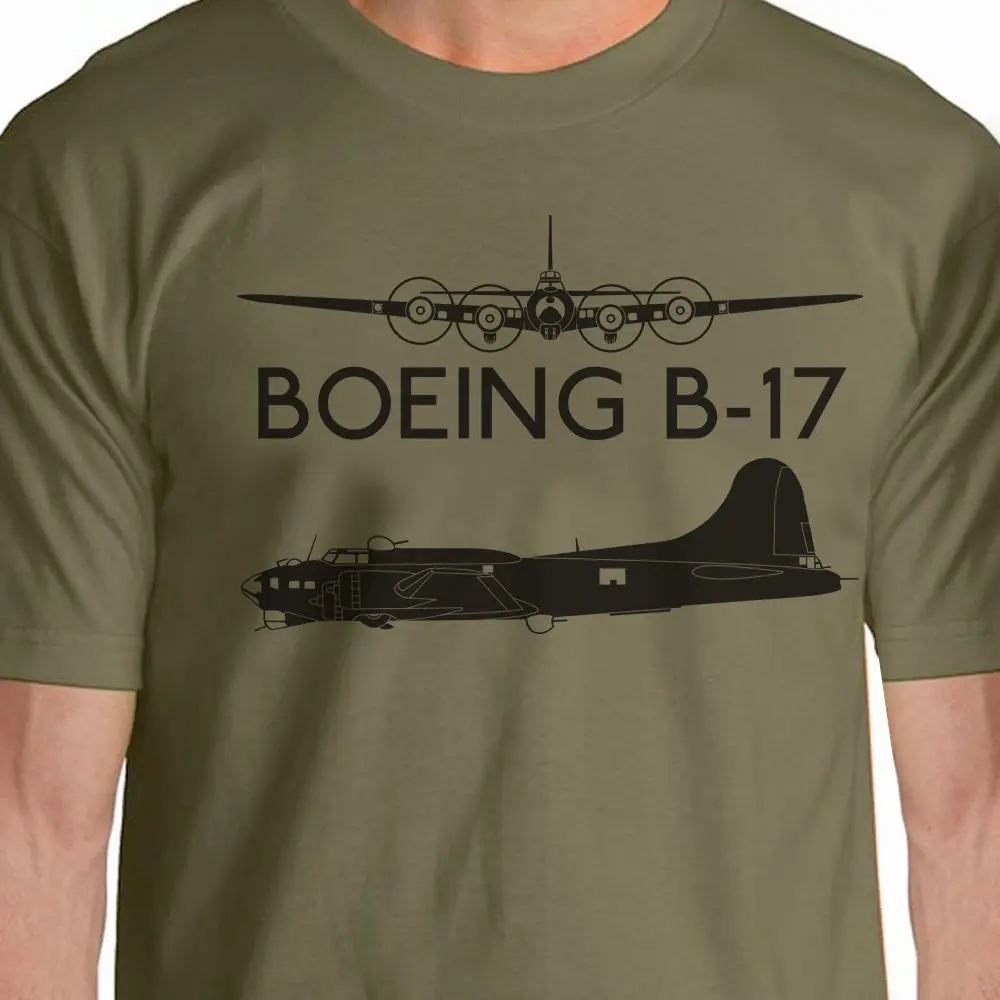 

Hot Sale 100% Cotton Aeroclassic Silhouette Boeing B-17 Flying Fortress Aircraft T-Shirt Summer Style Tee Shirt