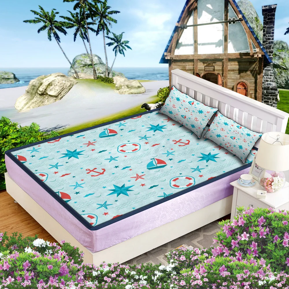 Летний коврик для сна с мультяшным рисунком лодки простыня защитный чехол