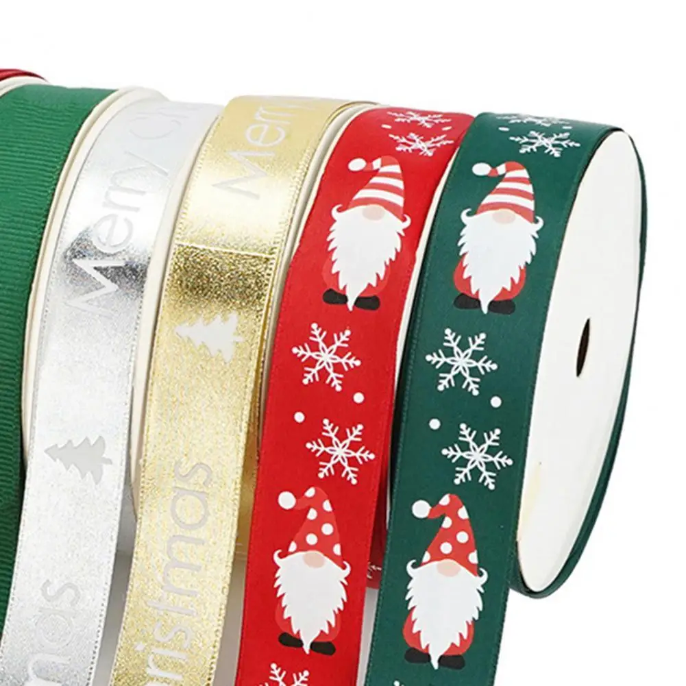 

Christmas Ribbon Cartoon Clear Print Stain Double-sided Whorl Wrap Ribbon for DIY