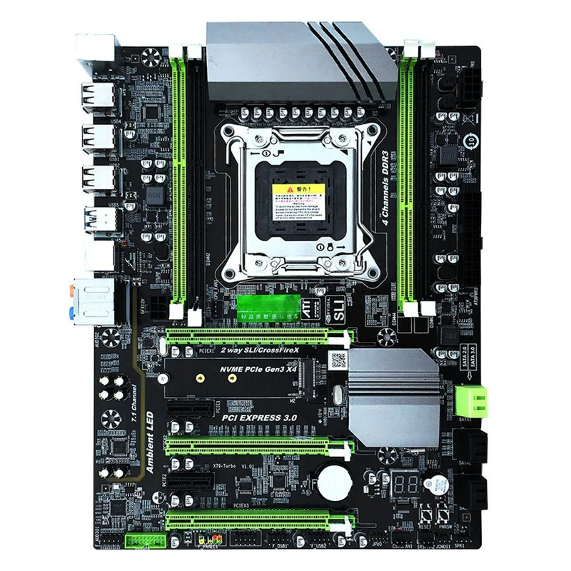 X79 материнская плата LGA2011 Combo с процессором E5 2650 4-Ch 16 Гб (4X4 Гб) DDR3 ram 1333 МГц NVME M.2 SSD