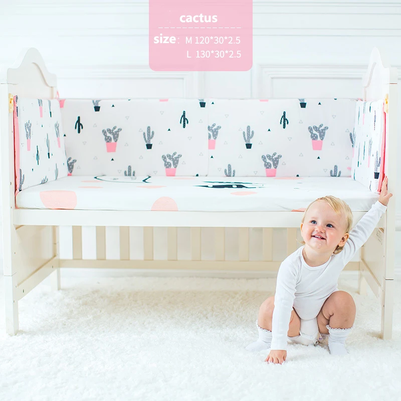 100% хлопок анти осенний дизайн детская кровать плотные бамперы цельная кроватка