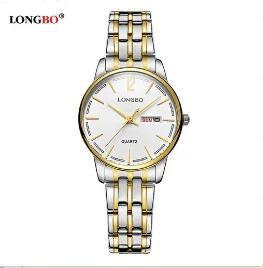 White GoldWhiteWomen Бренд LONGBO, новые модные мужские и женские часы, классические водонепроницаемые наручные часы для пары, повседневные часы для влюбленных, подарки, горячая Распродажа 5089 - Цвет: White GoldWhiteWomen