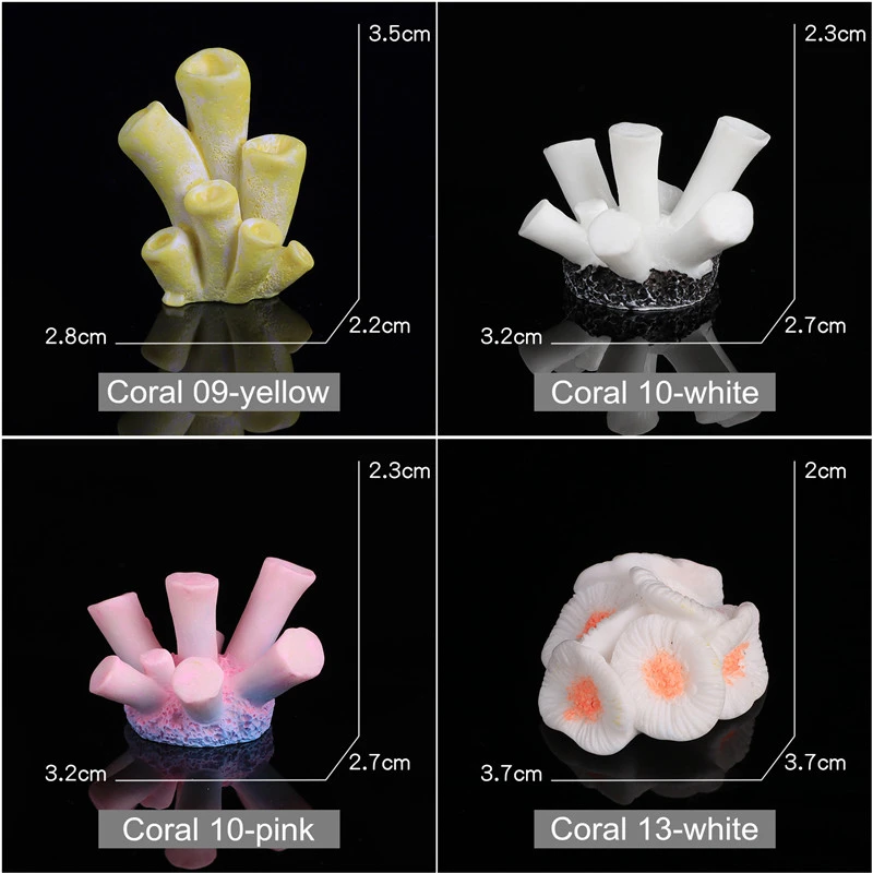Цветные аквариумные украшения из смолы кораллового цвета мини Искусственные