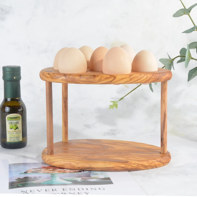 

Olive Wood Made Eggs Cup Holder Rack 7 Eggs