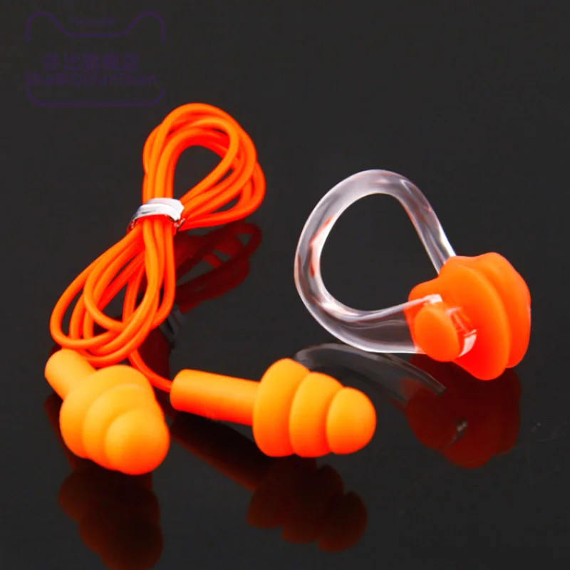 

Kids Professional Nose Clip Swimming Training Silicone Ear Plugs Safety Surf Swimming Pool Zwemmen Watersport Equipment BI50NE