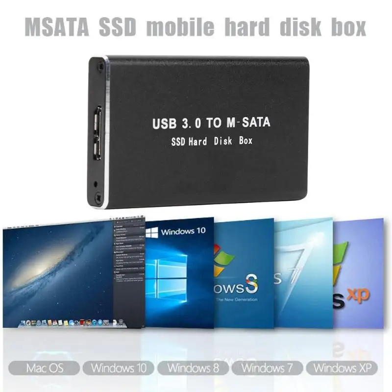 Мини SSD жесткий диск чехол USB3.0 адаптер mSATA корпус алюминиевый сплав внешний
