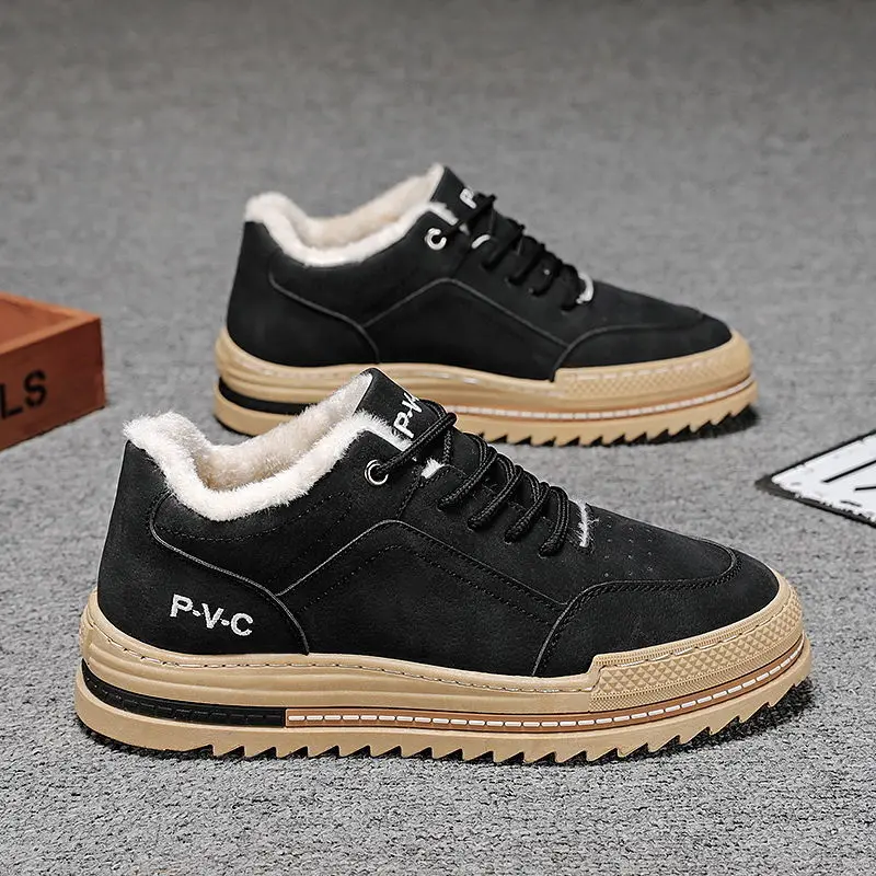 

Boots Men Plus Velvet Short Boots Men's Shoes Tooling Boots All-match Men Winter Cotton Boots Men Boots Trend Men's Boots