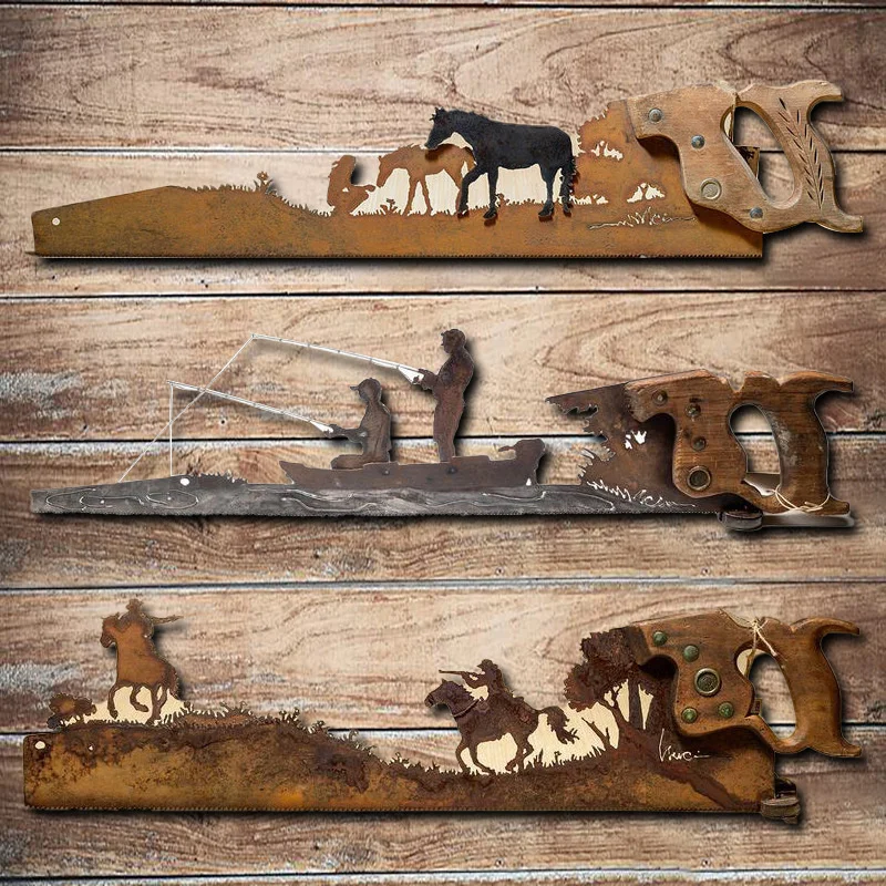 Художественная пила ручная работа дизайн на старинной Пиле искусство День отца