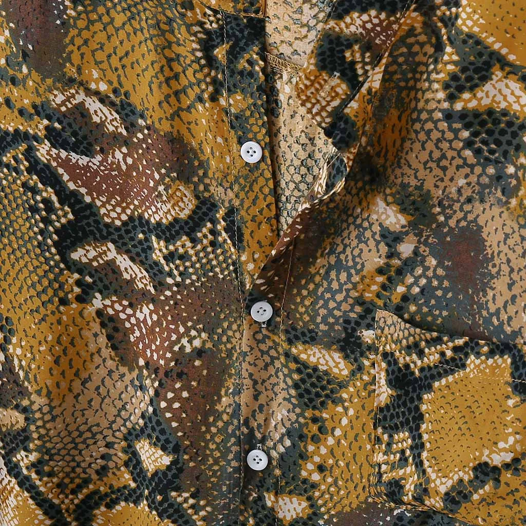 Мужская рубашка с длинными рукавами CHAMSGEND Летняя туника из полиэстера