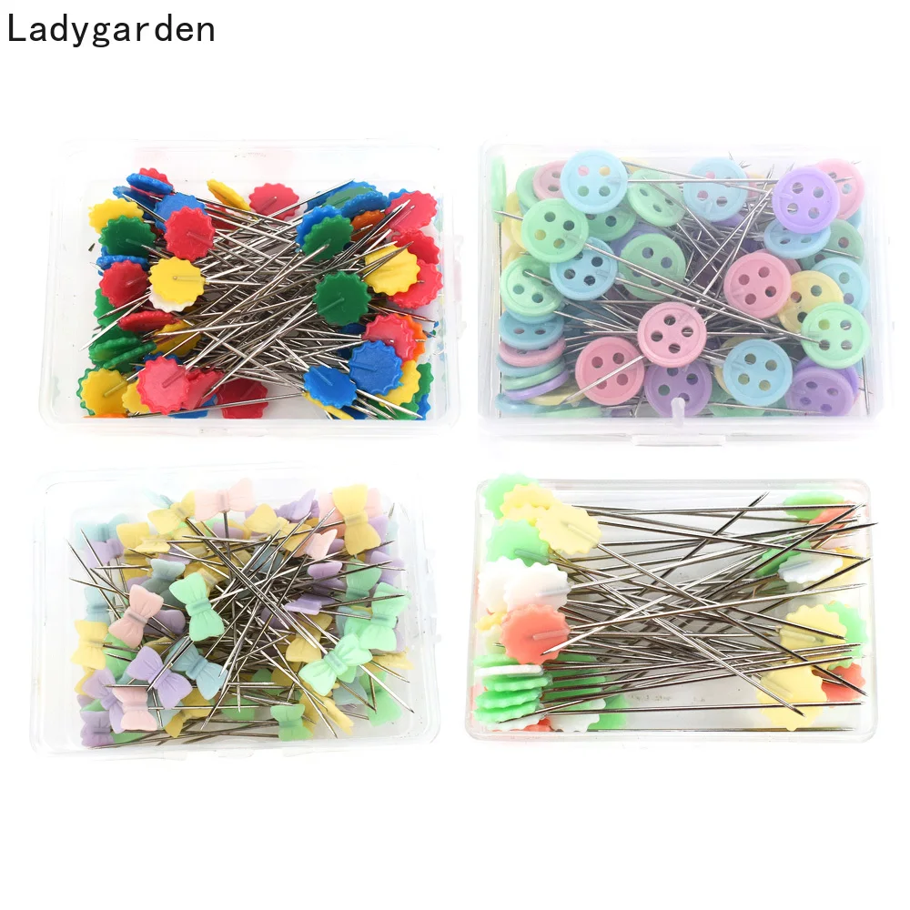 

400PCS Dressmaking Pins Embroidery Patchwork Pin Mixed Color Sewing Patchwork Pin Flower Head Pins Sewing Tool Needle Arts