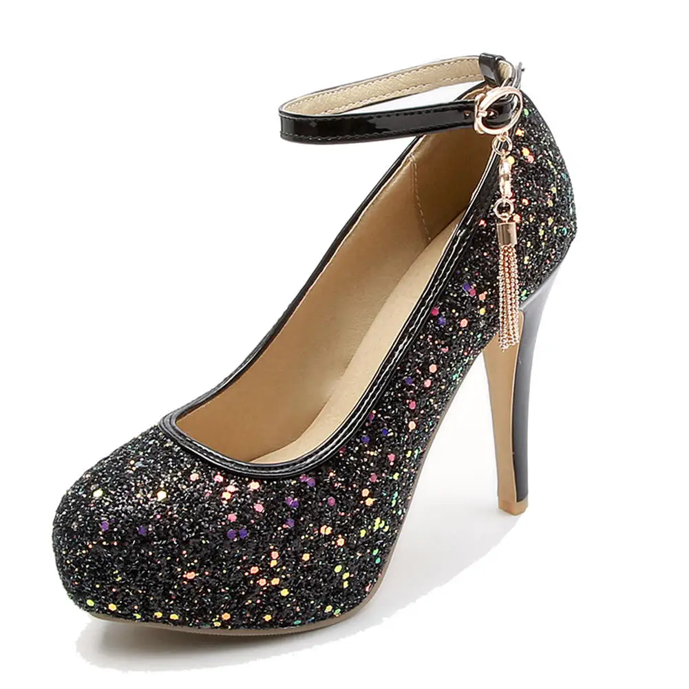 

SARAIRIS Classic Lady High Heels Evening Pumps Sexy Party Chains Decorating Pumps Women Fashion Colorful Glitters Shoes Woman