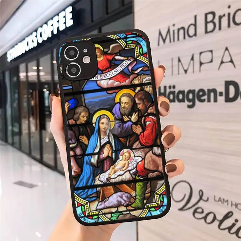 

Virgin Mary Christian religion faith Phone Cases Matte Transparent for iPhone 7 8 11 12 s mini pro X XS XR MAX Plus cover funda