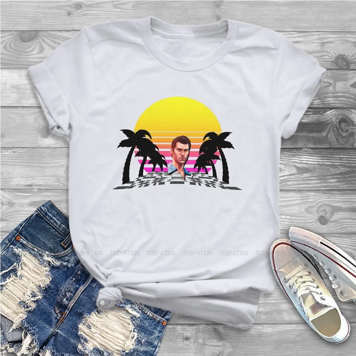 Футболка для девочек с принтом вице-Сити