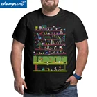 Футболка мужская с круглым вырезом, Классическая рубашка с большим высоким воротом, с коллажом из аркадных игр, с консолью FC, модель 4XL5XL6XL