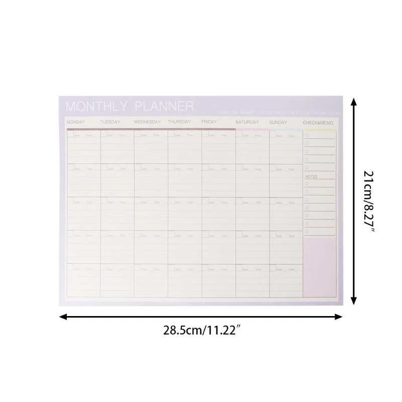 

Monthly Paper Pad 20 Sheets DIY Planner Desk Agenda Gift School Office Supplies