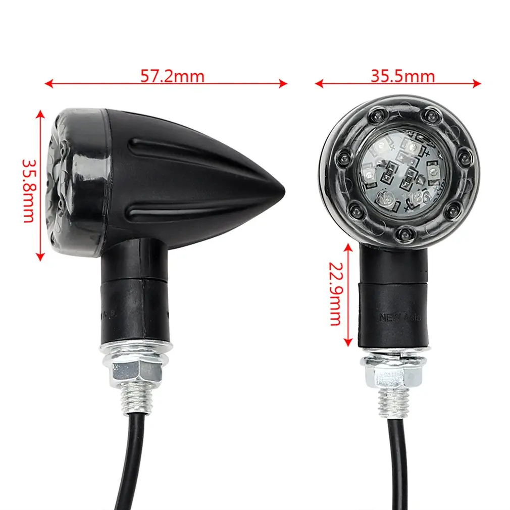 

2Pcs Universal Motorcycle Turn Signal Light 12V 13 LED Super Bright Bulbs for Moto Off Road Indicator Light Easy to install