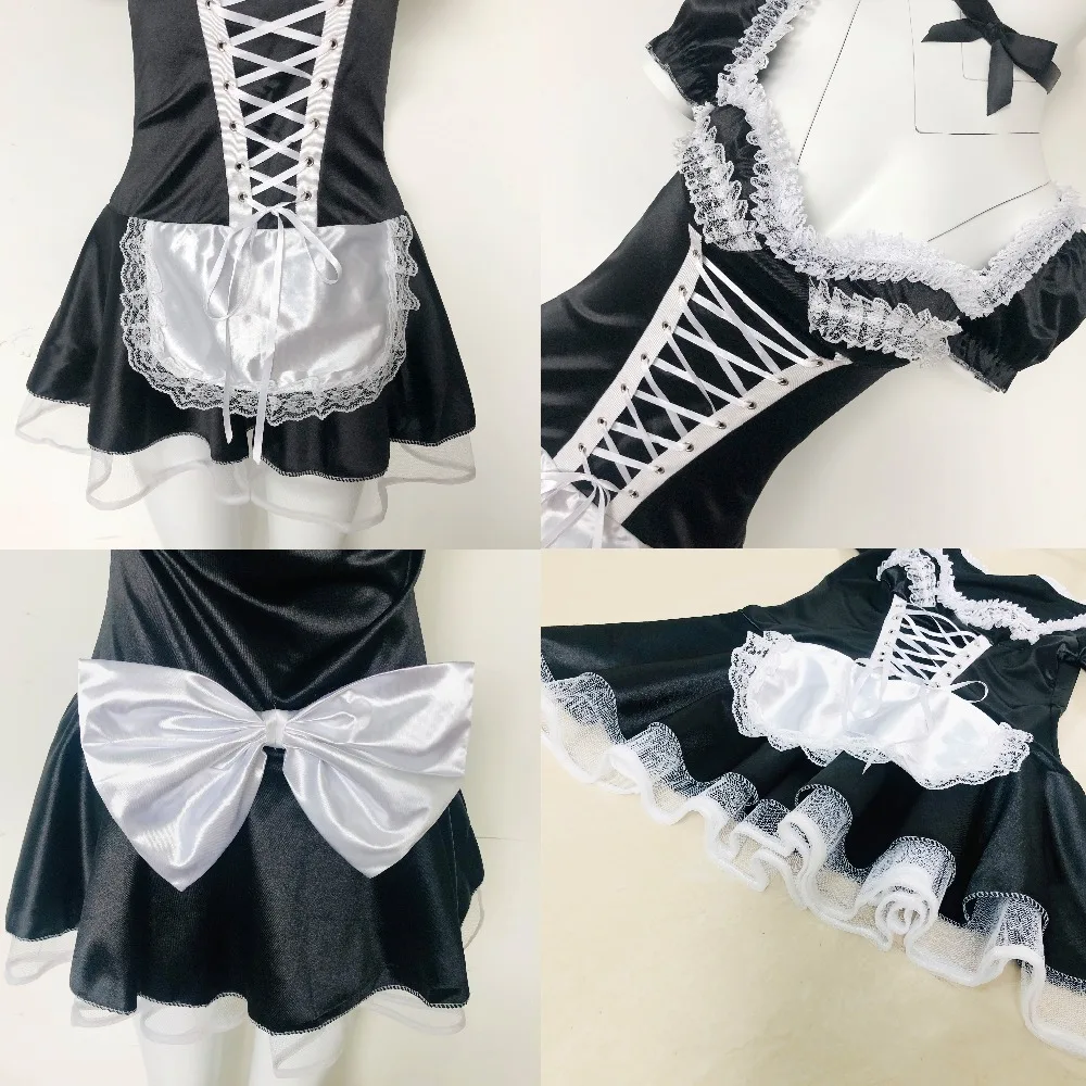 Plus Size Sexy French Maid Cosplay Lingerie Halloween Costume for Women - Exotic Servant Outfit image 3